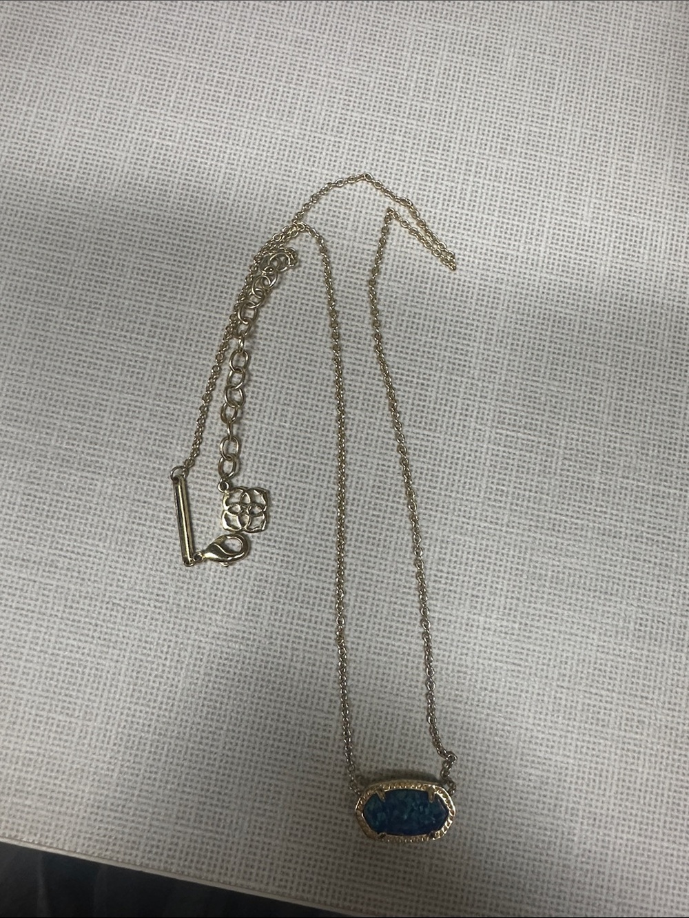 Kendra Scott Elisa Blue Druzy Pendant Necklace